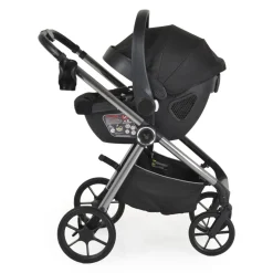 Cangaroo Kombikinderwagen Unique 3 in 1 Babyschale Stoßdämpfer PU-Räder Tasche schwarz