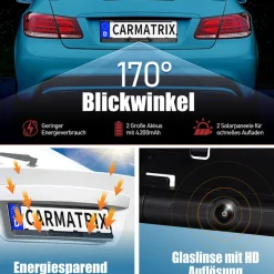 CARMATRIX HD Solar Funk Rückfahrkamera mit 5