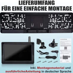 CARMATRIX HD Solar Funk Rückfahrkamera mit 5