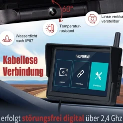 CARMATRIX HD Solar Funk Rückfahrkamera mit 5