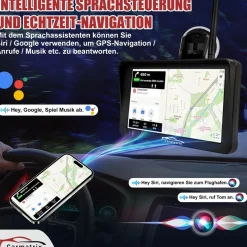 CARMATRIX Solar Rückfahrsystem mit Android Auto und Apple CarPlay, GoogleMaps, YouTube