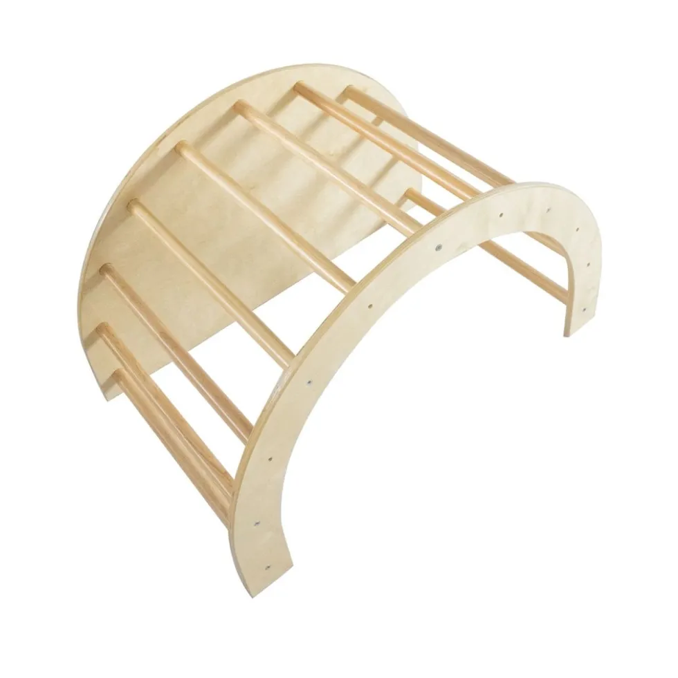 Chipolino Holz-Kletterbogen 4 in 1 Wippe, Spieltunnel, Kletterleiter, Ruhezone braun