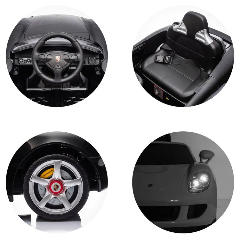 Chipolino Kinderelektroauto Porsche Carrera GT Fernbedienung Bluetooth 2 Motoren schwarz