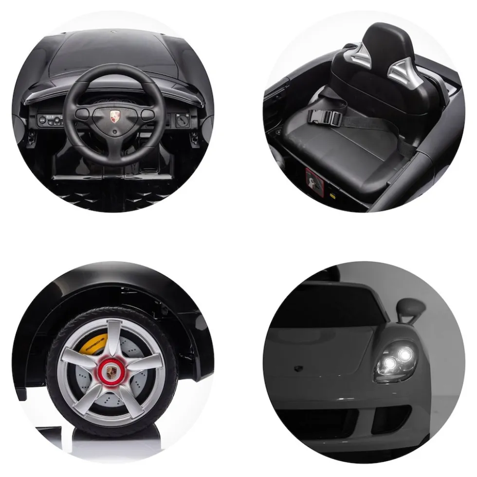 Chipolino Kinderelektroauto Porsche Carrera GT Fernbedienung Bluetooth 2 Motoren schwarz