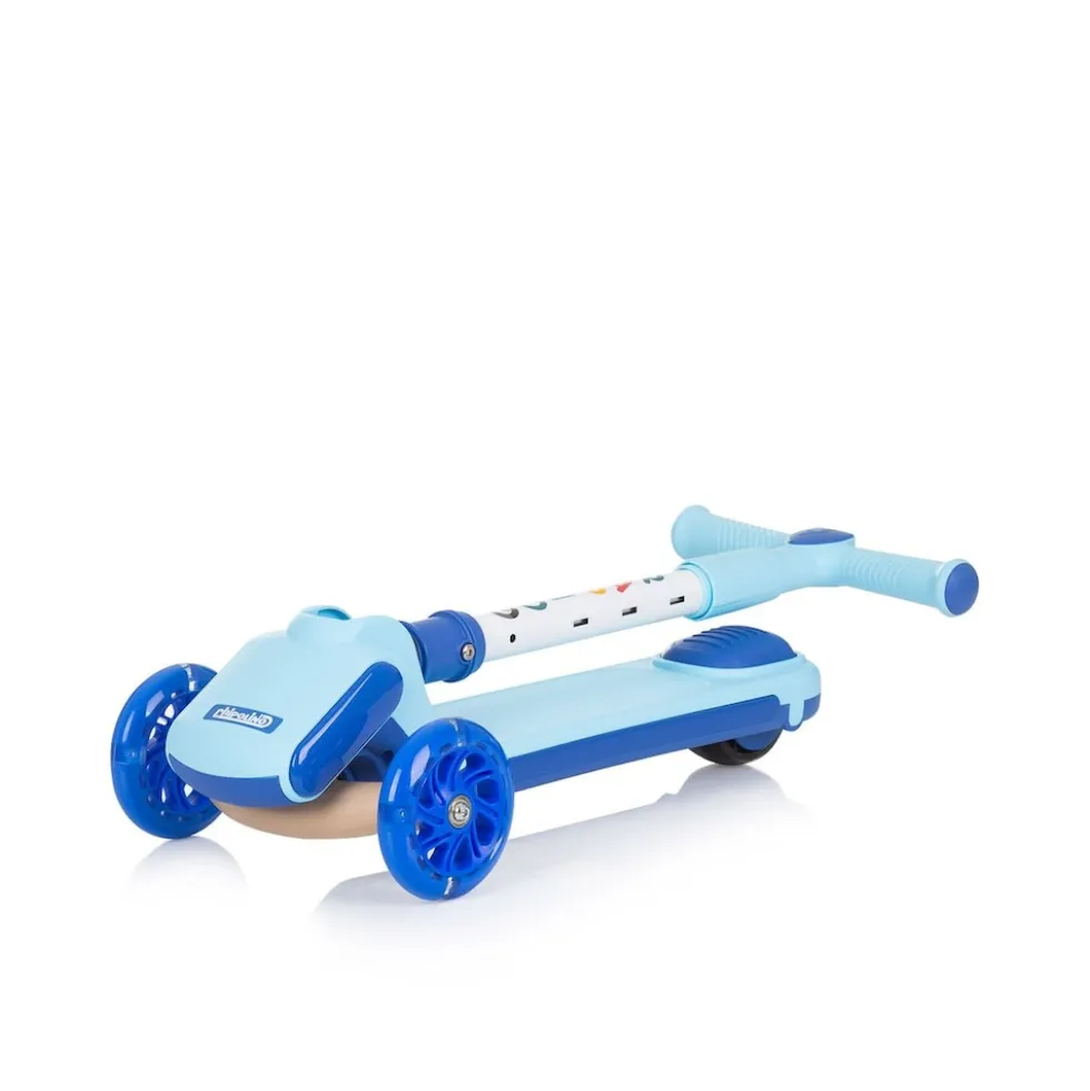 Chipolino Kinderroller Rapido Anti-Rutsch-Griffe, Hinterradbremse, klappbar, LED blau