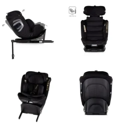 Chipolino Kindersitz Clima Air i-Size (40-150 cm) Isofix Lüftungs-Heizfunktion schwarz