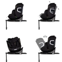 Chipolino Kindersitz Clima Air i-Size (40-150 cm) Isofix Lüftungs-Heizfunktion schwarz