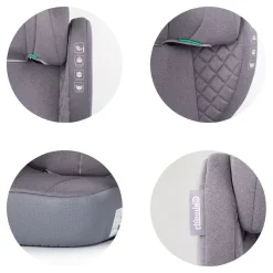 Chipolino Kindersitz Cyber i-Size (100-150cm) Sitzerhöhung, höhenverstellbar grau