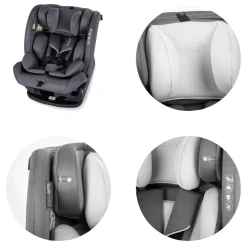 Chipolino Kindersitz i-Size Aviato (40 - 150 cm) Gruppe 0/1/2/3, verstellbar grau gemustert