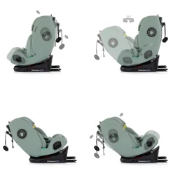 Chipolino Kindersitz Techno iGROW i-Size (40-150cm) Isofix Top Tether Kopfstütze grün