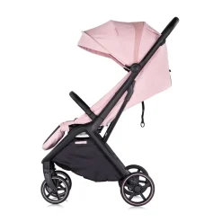 Chipolino Kinderwagen Diamond klappbar, Korb, PU-Rollen, Sonnendach, Beinstütze rosa