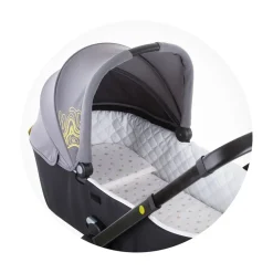 Chipolino Kinderwagen Einlage, Kopfkissen Sternenmuster, atmungsaktiv universal grau