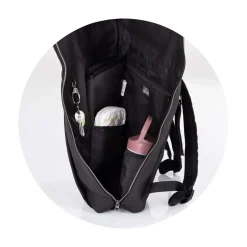 Chipolino Kinderwagen-Rucksack Wickelauflage Thermotasche Reißverschluss Griff schwarz