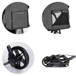 Chipolino Kinderwagen Sparkle, Buggy, faltbar, Gurt am Griff, verstellbar grau