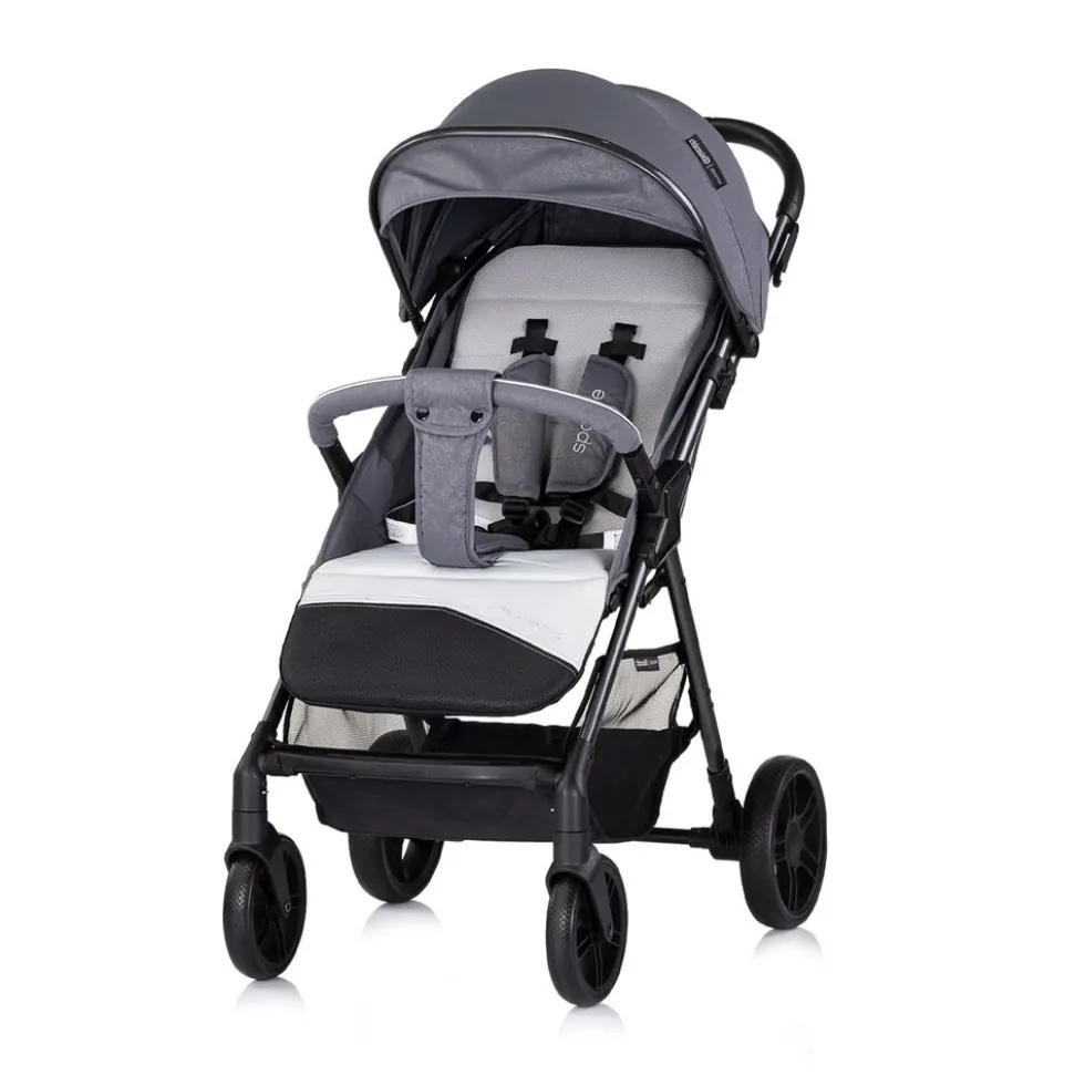Chipolino Kinderwagen Sparkle, Buggy, faltbar, Gurt am Griff, verstellbar grau