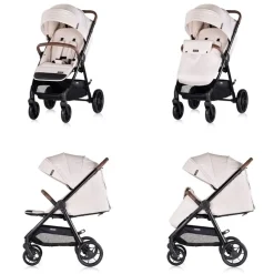 Chipolino Kinderwagen Ultera Buggy klappbar Korb Federung Hinterradbremse Gurt hellbraun