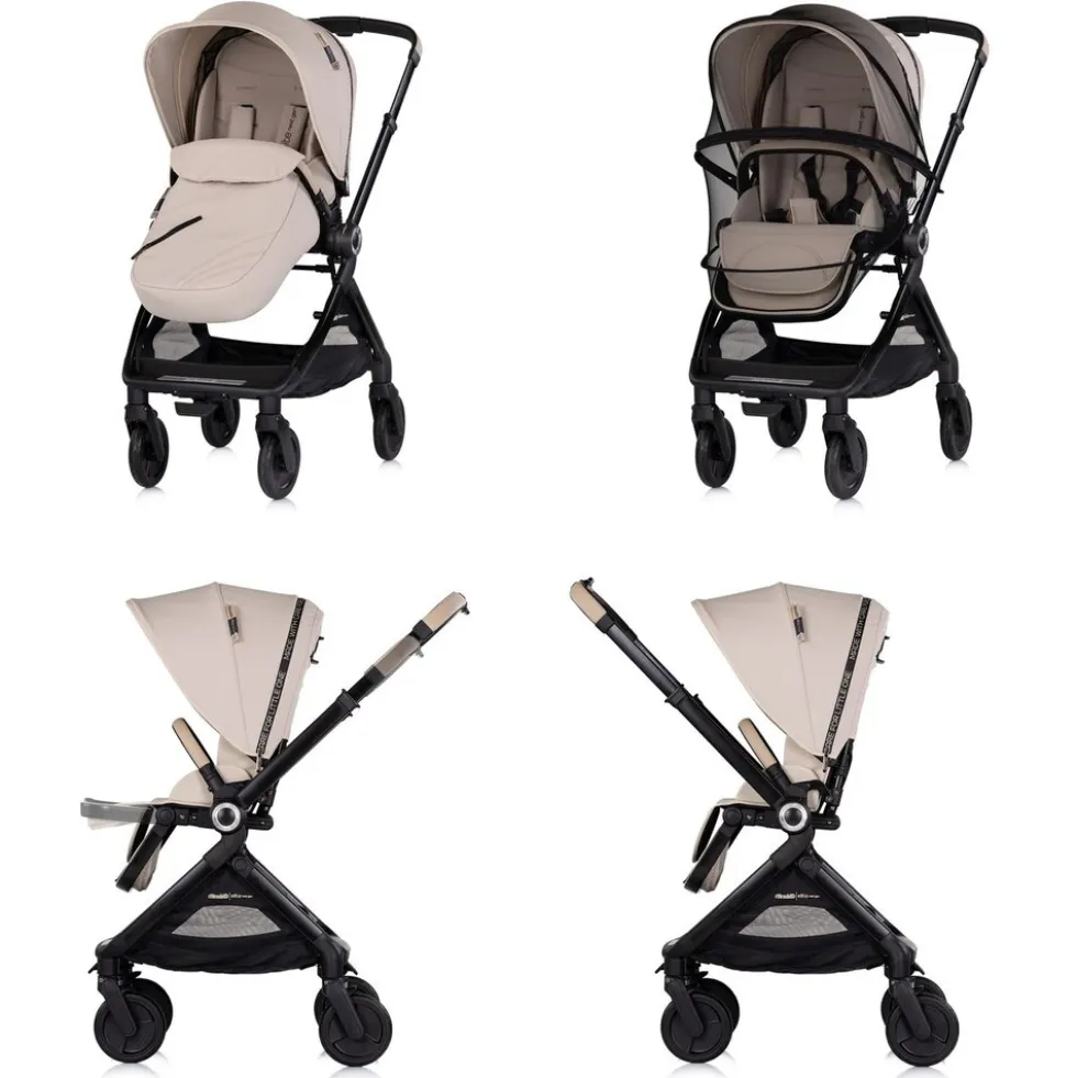 Chipolino Kombikinderwagen 3 in 1 Elite next GEN Babyschale Babywanne Tasche beige