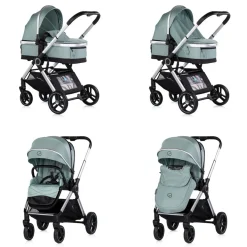 Chipolino Kombikinderwagen Euphoria 3in1 Sportsitz Babyschale umbaubar klappbar grün