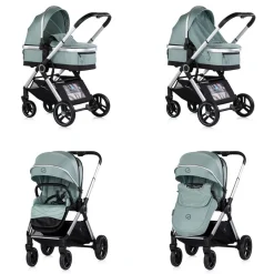 Chipolino Kombikinderwagen Euphoria 3in1 Sportsitz Babyschale umbaubar klappbar grün