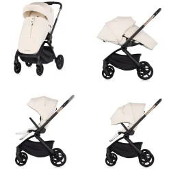 Chipolino Kombikinderwagen Winner 2 in 1 Babywanne klappbar Fußabdeckung Korb beige