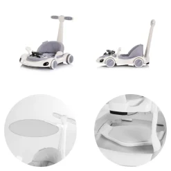 Chipolino Lauflernhilfe Happy Walker 5 in 1 Schaukelfunktion Musik Lichter Räder grau