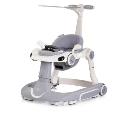 Chipolino Lauflernhilfe Happy Walker 5 in 1 Schaukelfunktion Musik Lichter Räder grau