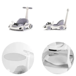Chipolino Lauflernhilfe Happy Walker 5 in 1 Schaukelfunktion Musik Lichter Räder grau