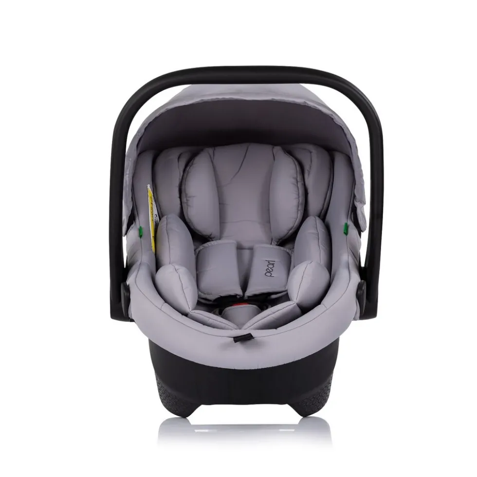 Chipolino Set Babyschale Pearl i-Size (40-85cm) Isofix-Basis-Station Adapter grau
