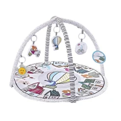Chipolino Spielbogen Tiere, Musikfunktion, 5 Hängespielzeuge, Krabbeldecke weiß