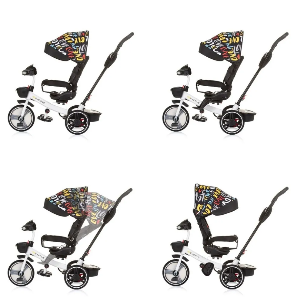Chipolino Tricycle Dreirad Be Active 2 in 1 Sitz drehbar Musik Licht drehbar bunt