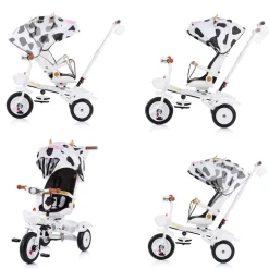 Chipolino Tricycle Futuro 2 in 1 faltbar, Becherhalter, Musik, Licht, PU-Räder schwarz weiß