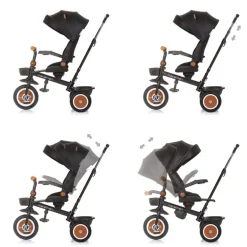 Chipolino Tricycle Marathon 2 in 1 Dreirad, Sitz umkehrbar, Gummiräder, Dach schwarz