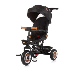 Chipolino Tricycle Marathon 2 in 1 Dreirad, Sitz umkehrbar, Gummiräder, Dach schwarz