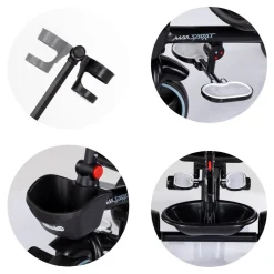 Chipolino Tricycle Max Sport 2 in 1, Dreirad, Becherhalter, Sitz umkehrbar, Korb braun schwarz