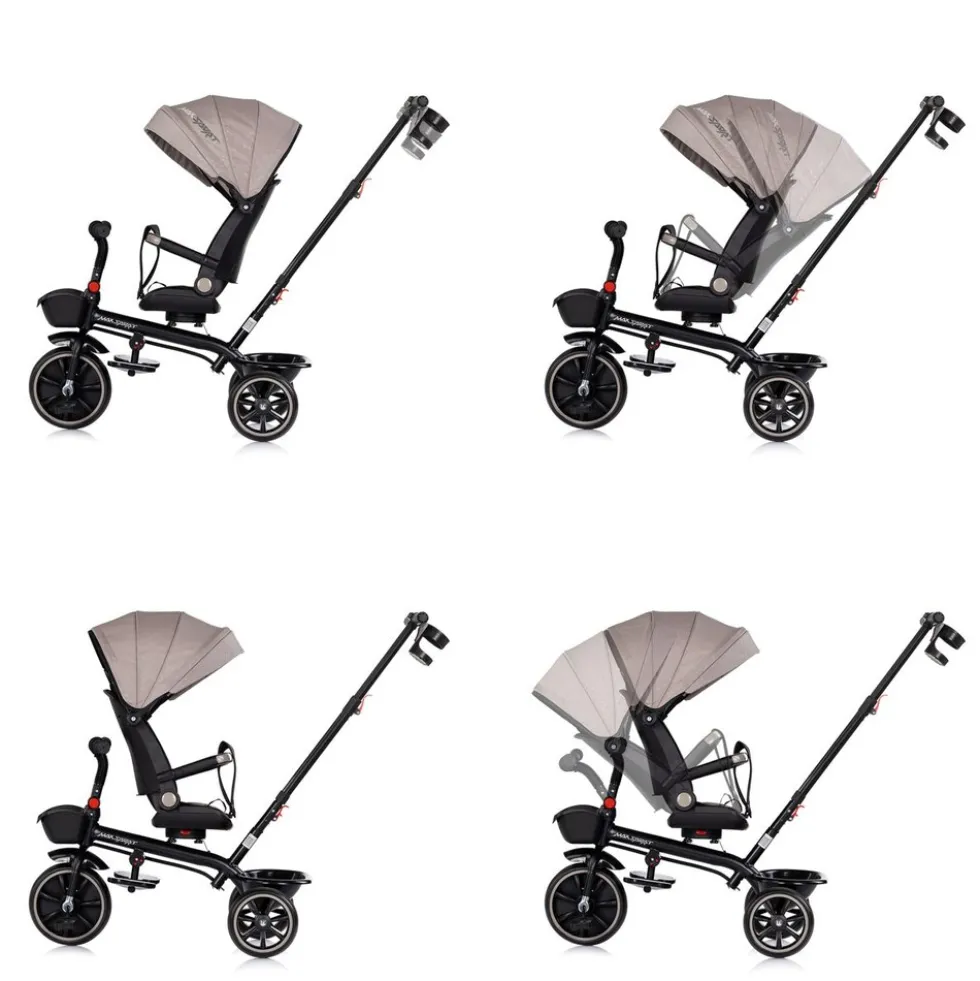Chipolino Tricycle Max Sport 2 in 1, Dreirad, Becherhalter, Sitz umkehrbar, Korb braun schwarz