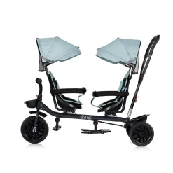 Chipolino Zwillingsdreirad Hip Hop, zwei Kinder, bis 40 kg, Sitze 360° drehbar hellblau