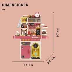 Coemo Kinderküche Tony Spielküche ROSA mit viel Zubehör