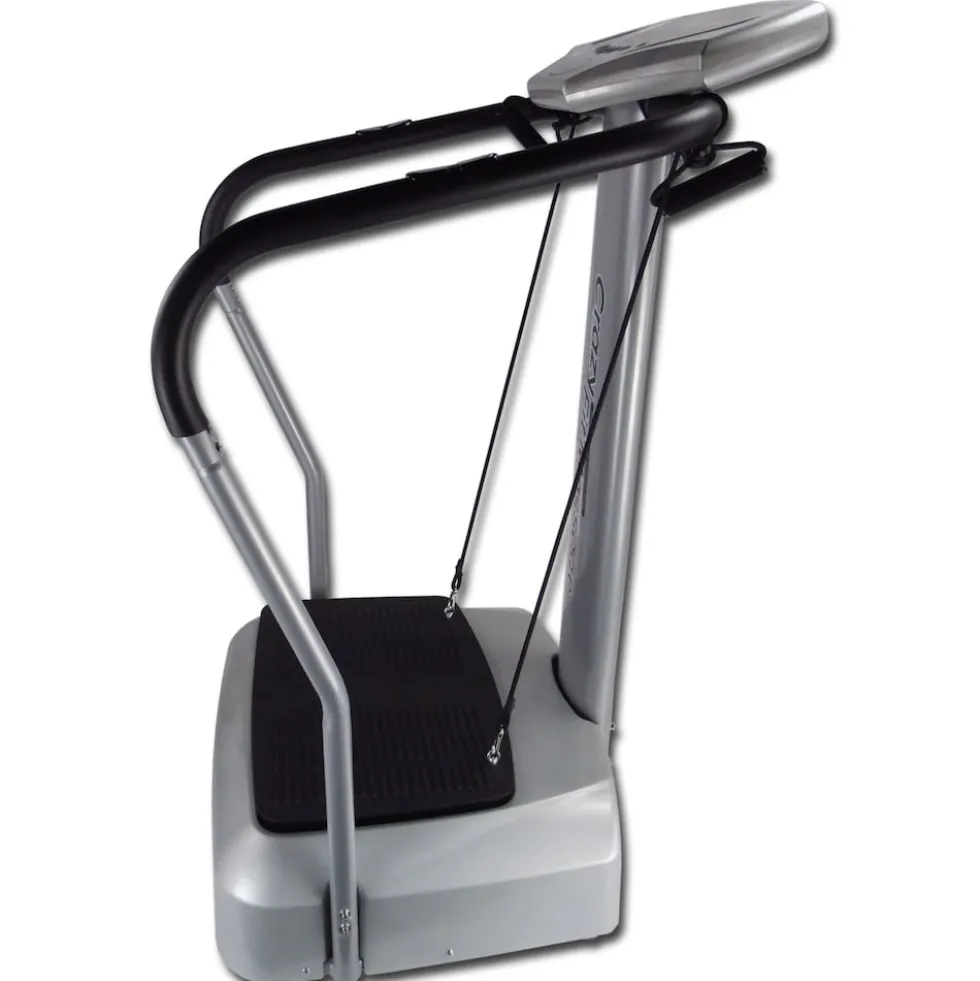 Crazy Fit Massage Fitness Vibrationsplatte inkl. Bänder Silber