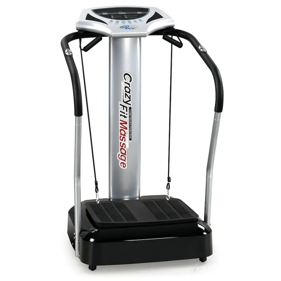 Crazy Fit Massage Fitness Vibrationsplatte inkl. Bänder Silber