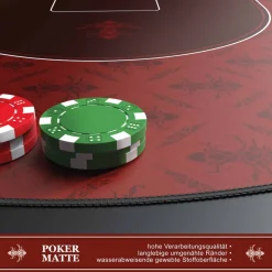 CSL Extra große Tischauflage Pokermatte 1000 x 600 mm / Kartenspiel Matte / Ovales Design