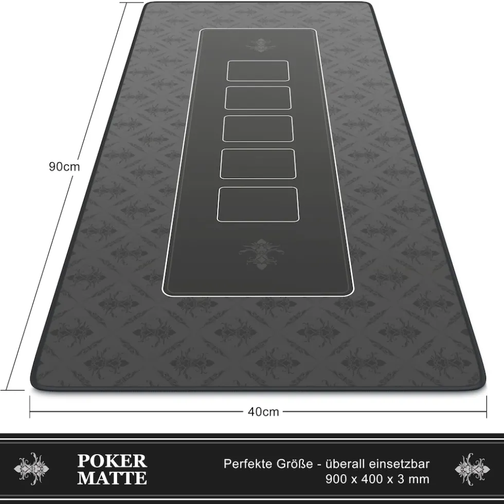 CSL Pokermatte XL Tischauflage für Poker 90 x 40cm / Kartenspiel Matte /Pokertisch Auflage