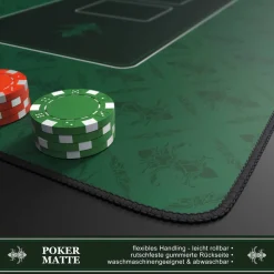 CSL Pokermatte XL Tischauflage für Poker 90 x 40cm / Kartenspiel Matte /Pokertisch Auflage