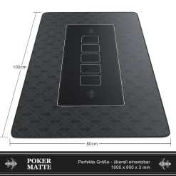 CSL XXL Pokermatte Tischauflage für Poker Kartenspiel Matte/ 100 x 60 cm /Pokertisch Auflage