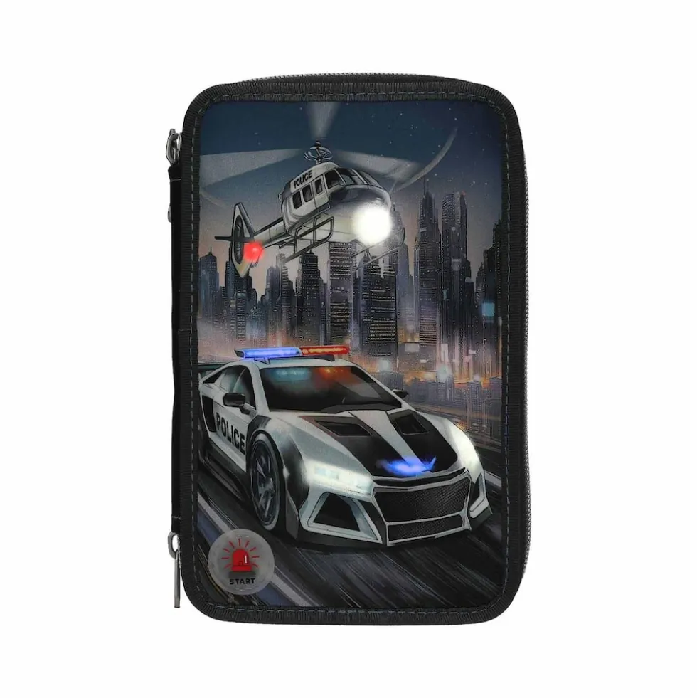Depesche 3-Fach Federtasche LED Monster Cars 7,5 x 13 x 20 cm