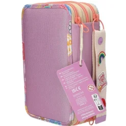 Depesche 3-Fach Federtasche mit Anhänger GIRL POWER inkl. Stifte TOPModel 7,5 x 13 x 20 cm