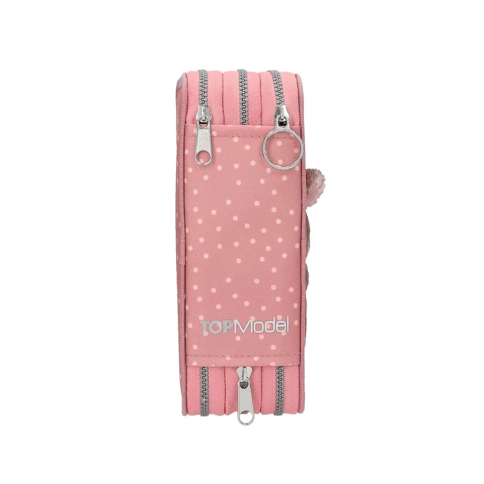 Depesche 3-Fach Federtasche mit Affen-Applikation JUICY inkl. Stifte TOPModel 7,5 x 13 x 20 cm