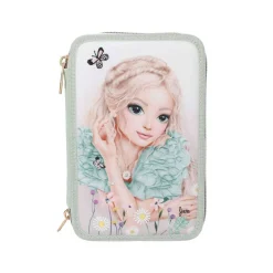 Depesche 3-Fach Federtasche mit Stickerei SUMMER FEELING inkl. Stifte TOPModel 7,5 x 13 x 20 cm