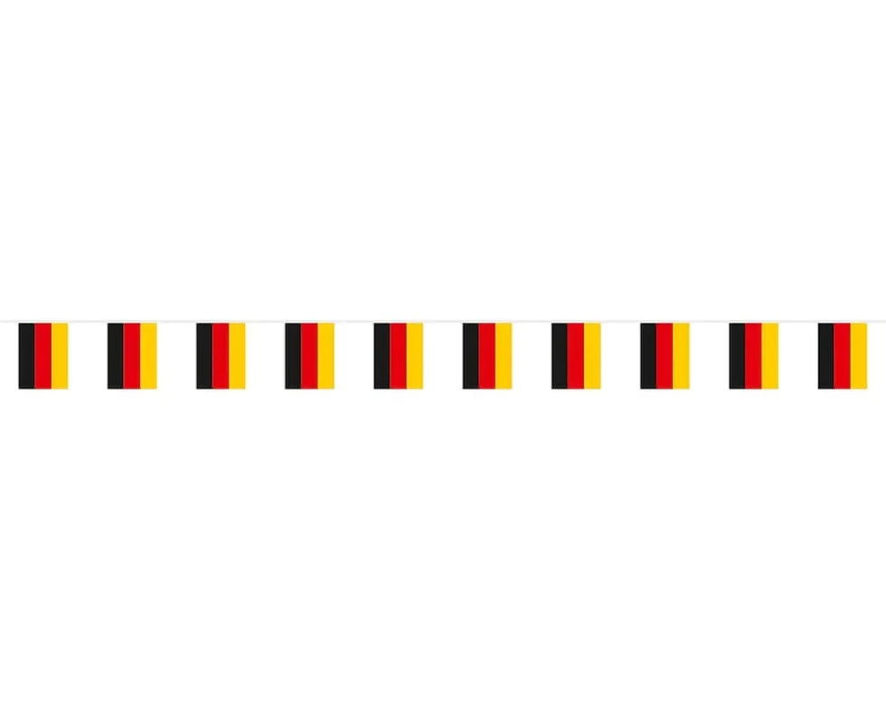 Deutschland Fahnenkette Banner 2,7m Schwarz Rot Gold EM WM Deko Fussball Fußball