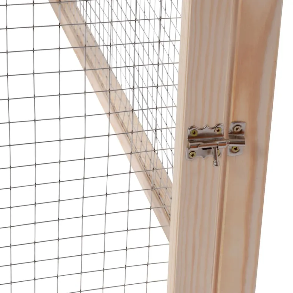 Dobar Freilaufgehege aus Holz, Aufklappbares Kaninchengehege mit Tür