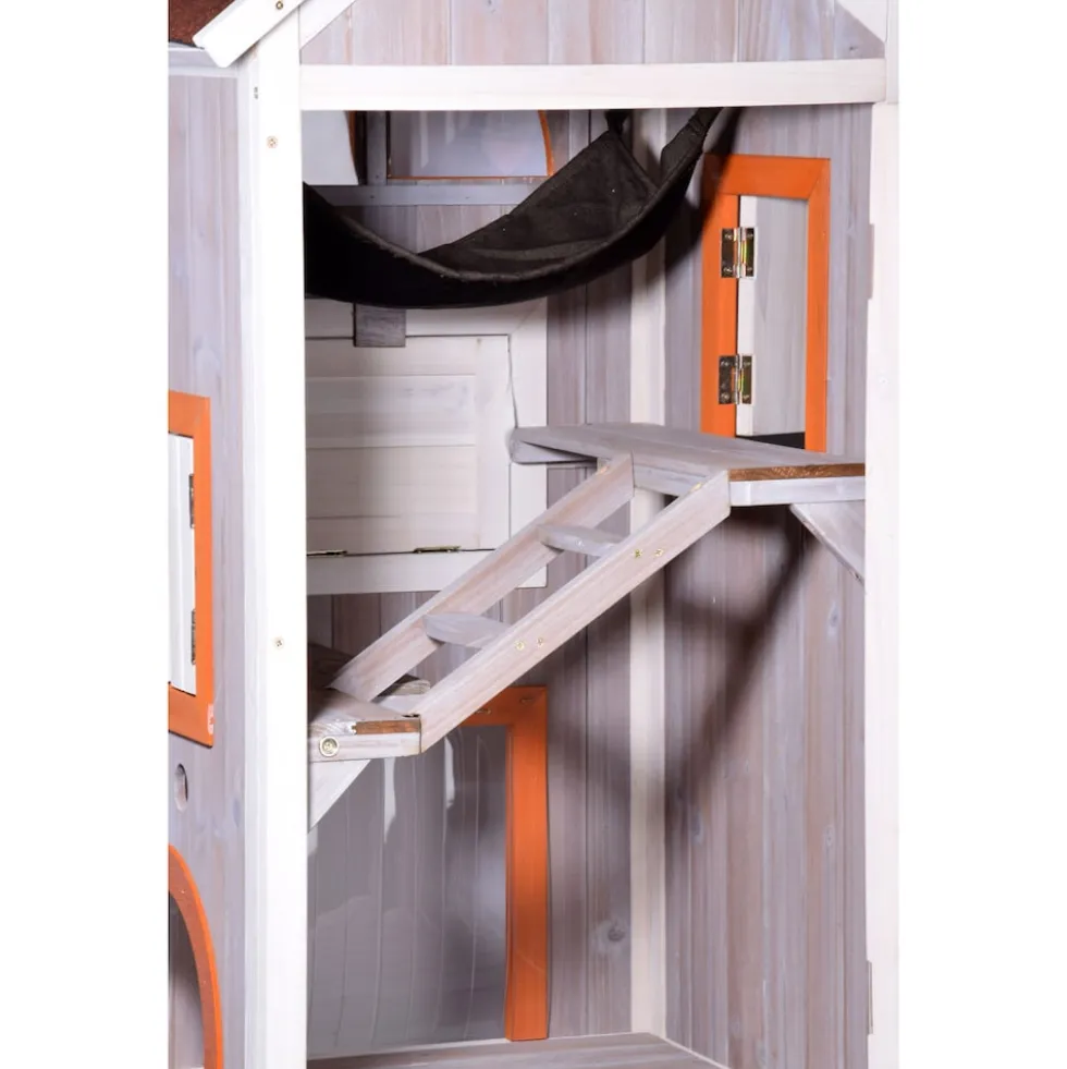 Dobar Großes Katzenhaus Fancy Cat aus Holz